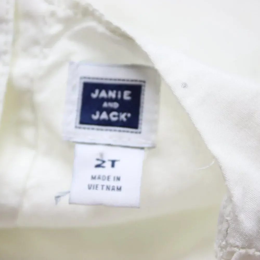 Janie and Jack Top Girls Size 2T Cream Ballerina Skirted Short Sleeve